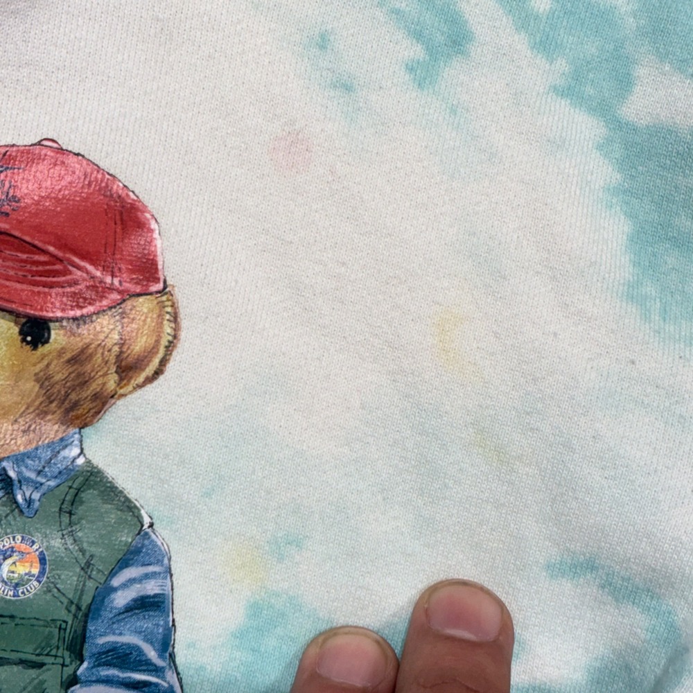 Polo Ralph Lauren Sweatshirt Hoodie Boys‎ Sz.4T Tie Dye Fisherman Polo Bear Prep - Picture 5 of 12